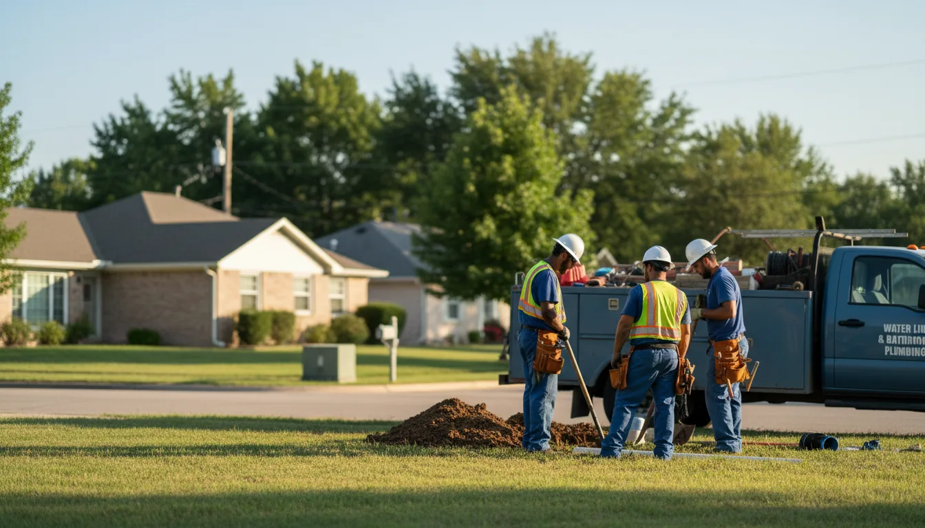 Residential water line and bathroom plumbing service in Manor, PA